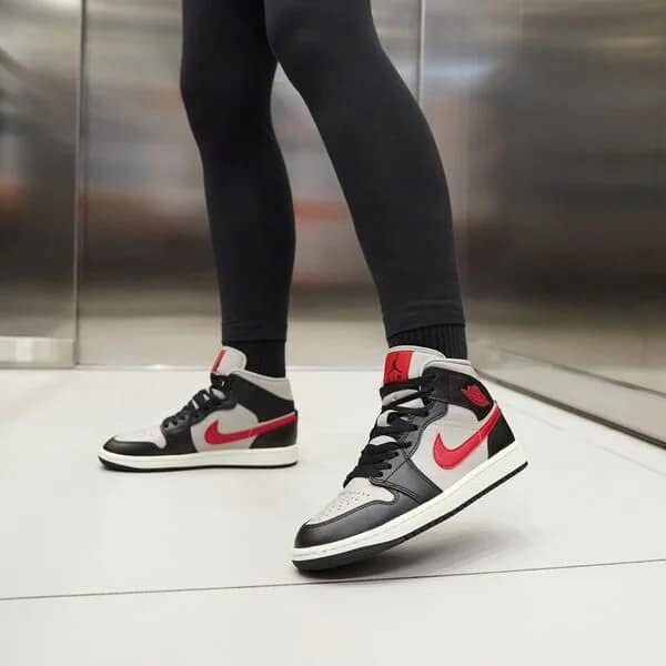 Nike Air Jordan 1 Mid Gym Red Grey