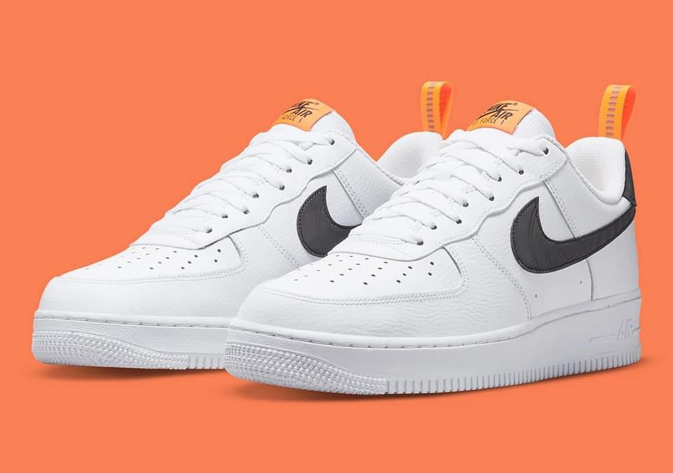 Nike Air Force 1 White Black Orange